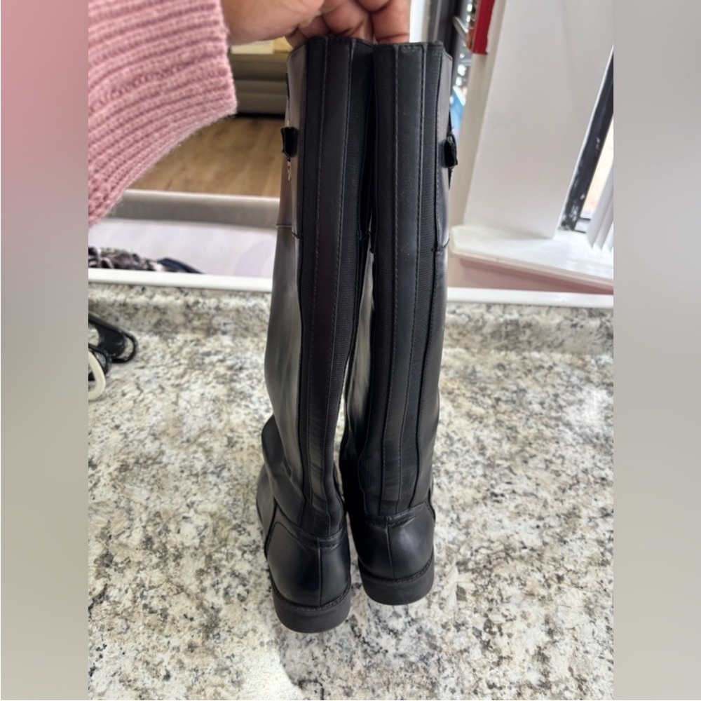 Tommy Hilfiger Black Heeled Boots - Picture 3 of 4